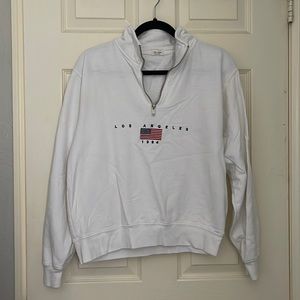 John Galt Brandy Melville long sleeve 3/4 zip collared lightweight sweatshirt